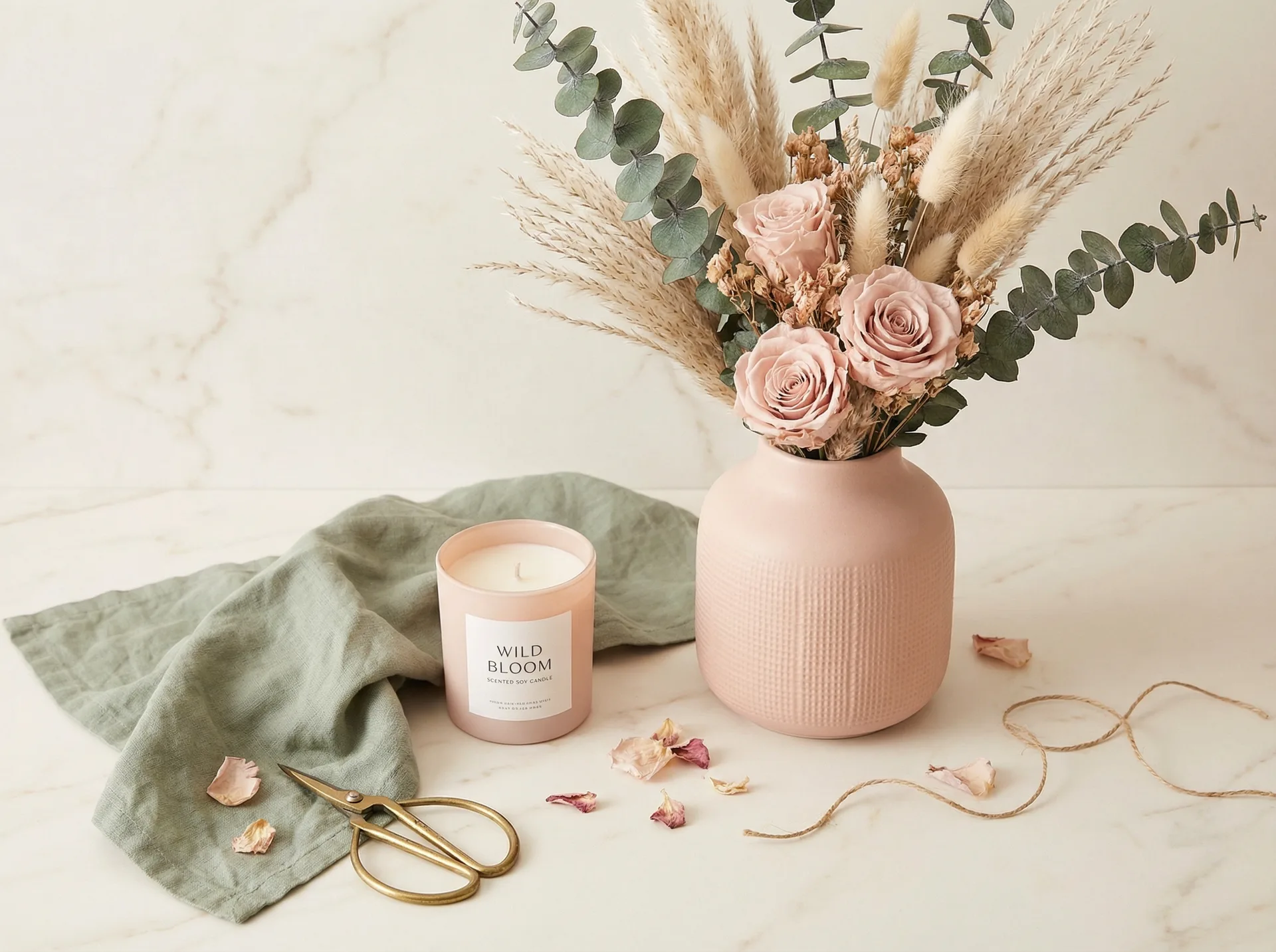 花艺生活好物平铺展示 - 探花网